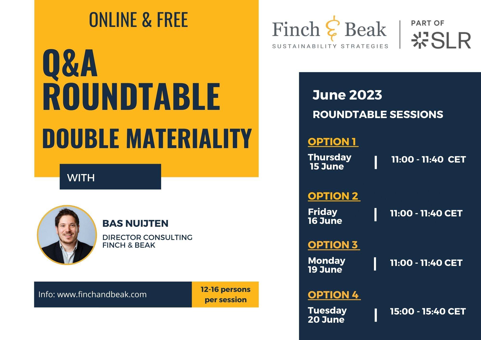 Four More Double Materiality Roundtable Sessions in June